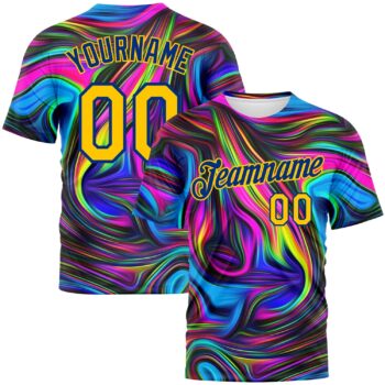 Custom 3d Pattern Design Abstract Colorful Psychedelic Fluid Art Performance T Shirt