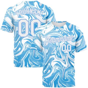 Custom 3d Pattern Design Abstract Ocean With Waves Fluid Art Performance T Shirt