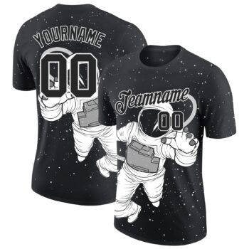 Custom 3d Pattern Design Astronaut Performance T Shirt