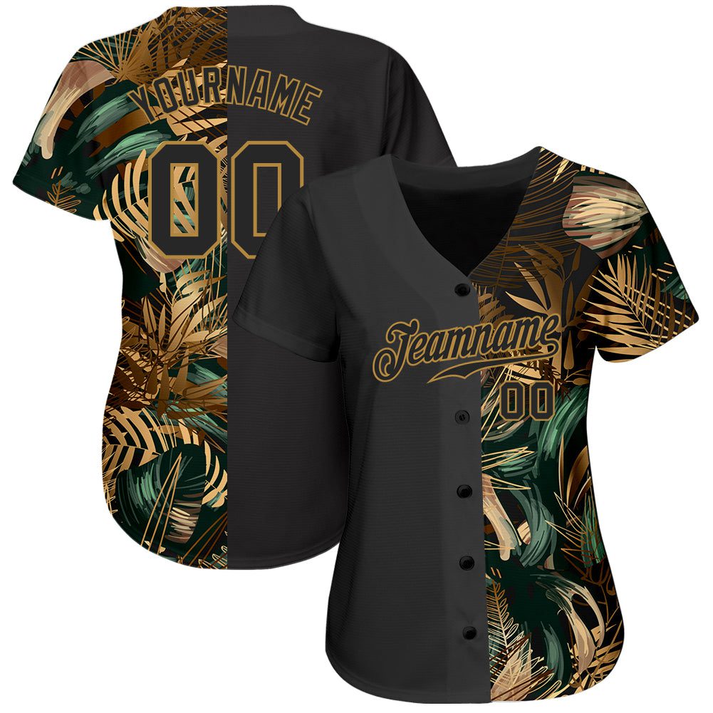 Custom203d20Pattern20Design20Golden20And20Green20Tropical20Leaves20In20The20Style20Of20Jungle20And20Hawaii20Authentic20Baseball20Jersey200002.jpg