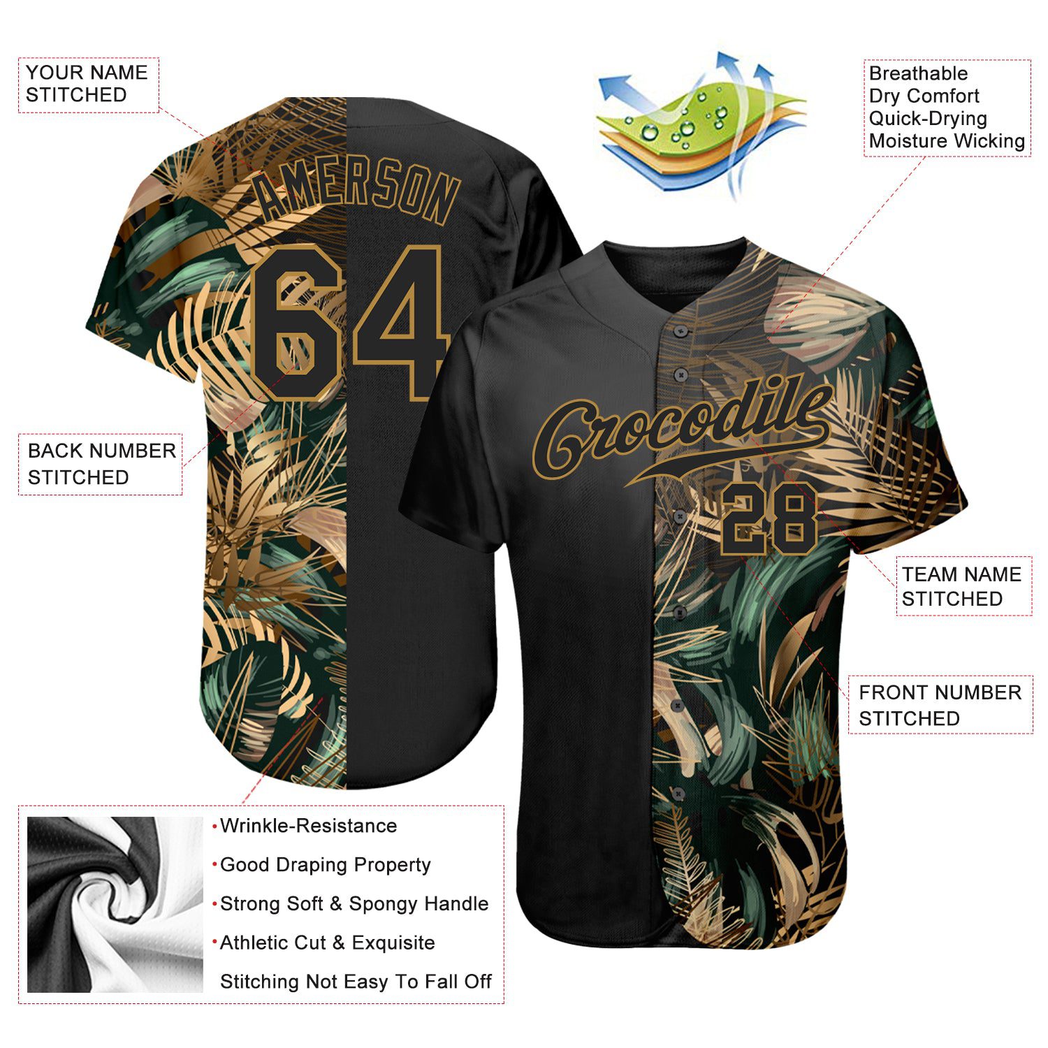 Custom203d20Pattern20Design20Golden20And20Green20Tropical20Leaves20In20The20Style20Of20Jungle20And20Hawaii20Authentic20Baseball20Jersey200003.jpg