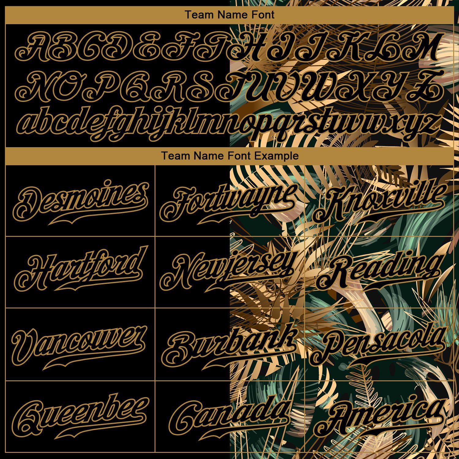 Custom203d20Pattern20Design20Golden20And20Green20Tropical20Leaves20In20The20Style20Of20Jungle20And20Hawaii20Authentic20Baseball20Jersey200004.jpg
