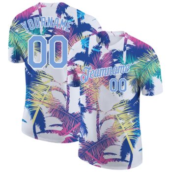 Custom 3d Pattern Design Hawaii Palm Trees Performance T Shirt