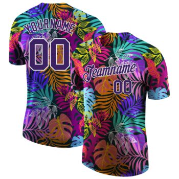 Custom 3d Pattern Design Hawaii Palm Trees Performance T Shirt