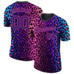 Custom 3d Pattern Design Leopard Performance T Shirt