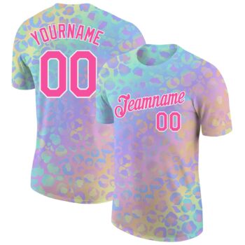 Custom 3d Pattern Design Leopard Performance T Shirt