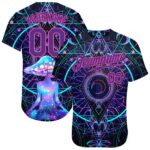 Custom 3d Pattern Design Magic Mushrooms Over Sacred Geometry Psychedelic Hallucination Authentic Baseball Jersey