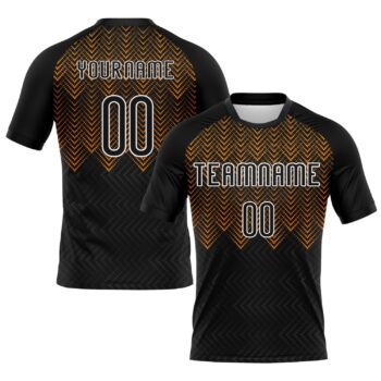 Custom Black Bay Orange White Geometric Shape Sublimation Volleyball Uniform Jersey