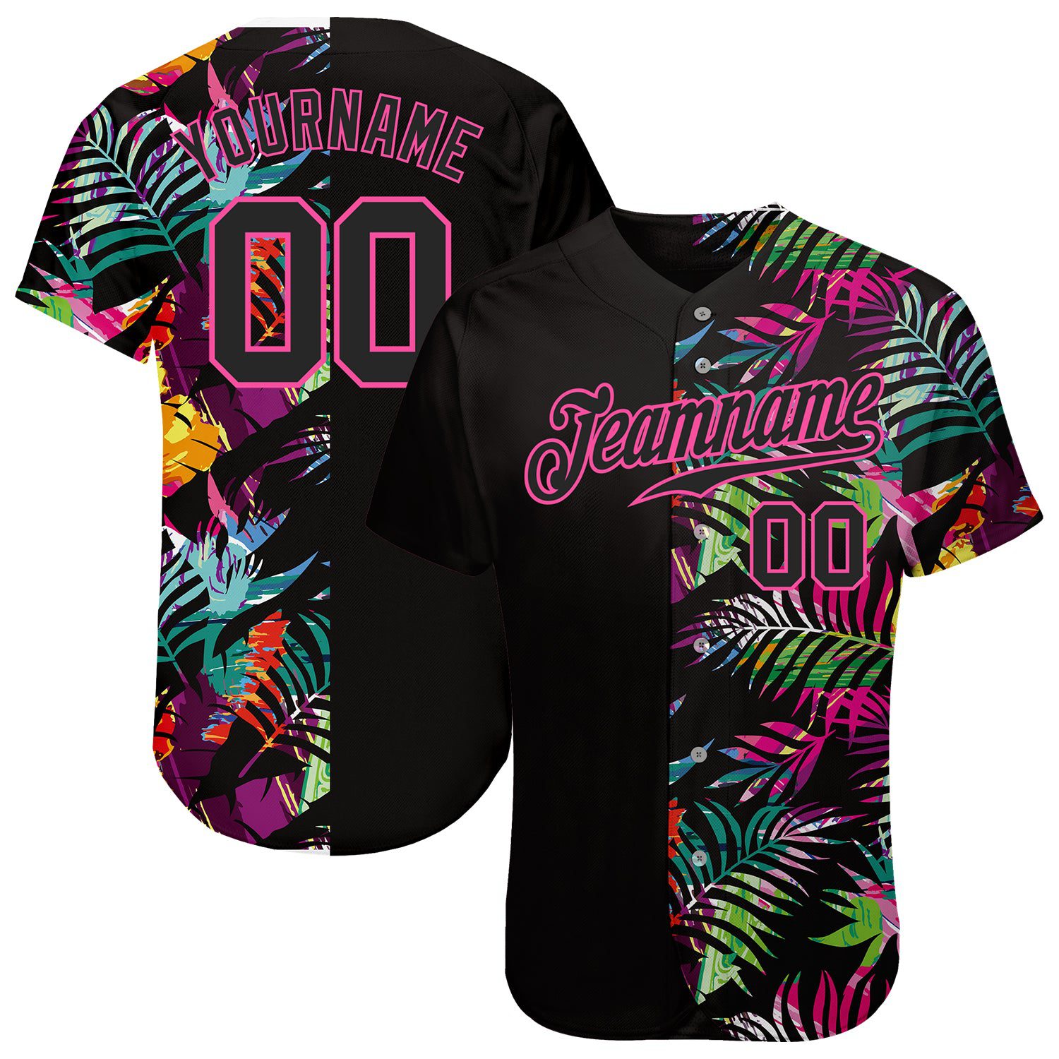 Custom20Black20Black20Pink203d20Pattern20Design20Tropical20Palm20Leaves20Authentic20Baseball20Jersey200001.jpg