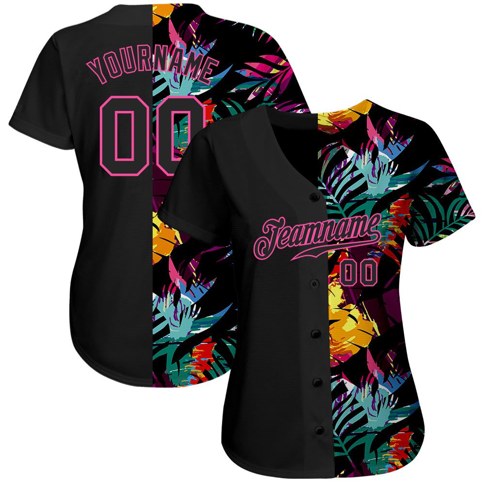 Custom20Black20Black20Pink203d20Pattern20Design20Tropical20Palm20Leaves20Authentic20Baseball20Jersey200002.jpg