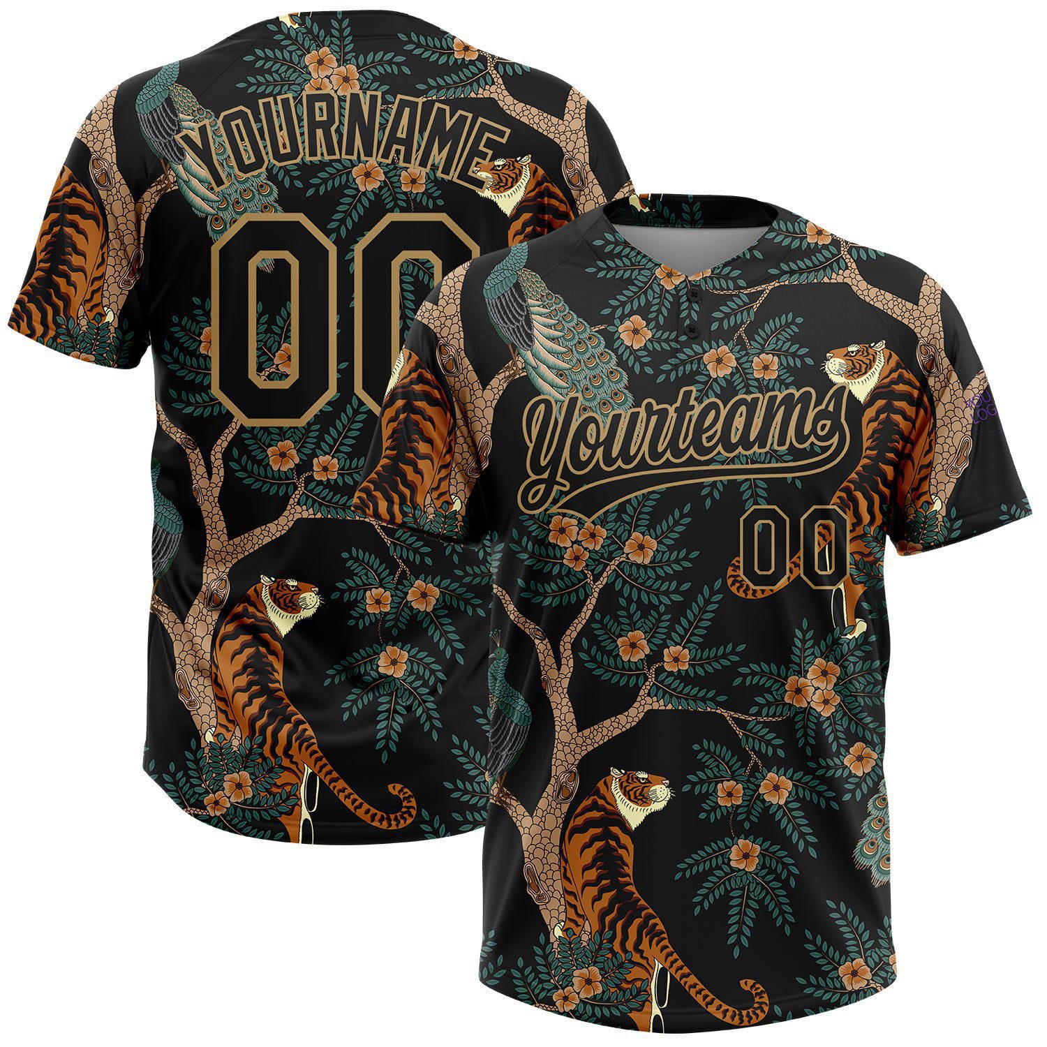 Custom20Black20Old20Gold203d20Pattern20Tiger20And20Peacock20Two20Button20Unisex20Softball20Jersey200001.jpg