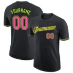 Custom Black Pink Neon Green Performance T Shirt