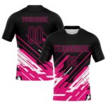 Custom Black Pink White Lines Sublimation Volleyball Uniform Jersey