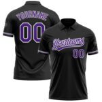Custom Black Purple White Performance Vapor Golf Polo Shirt