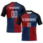 Custom Black Red Royal Geometric Shape Sublimation Volleyball Uniform Jersey