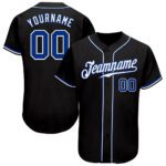 Custom Black Royal White Authentic Baseball Jersey