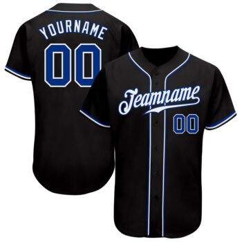 Custom Black Royal White Authentic Baseball Jersey