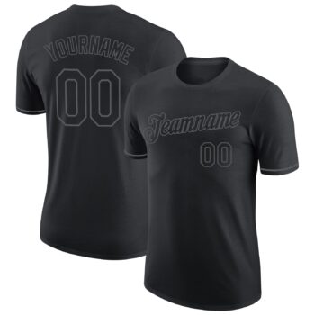 Custom Black Steel Gray Performance T Shirt
