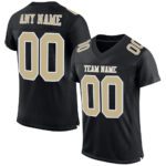 Custom Black Vegas Gold White Mesh Authentic Football Jersey