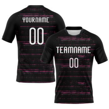 Custom Black White Pink Bright Lines Sublimation Volleyball Uniform Jersey