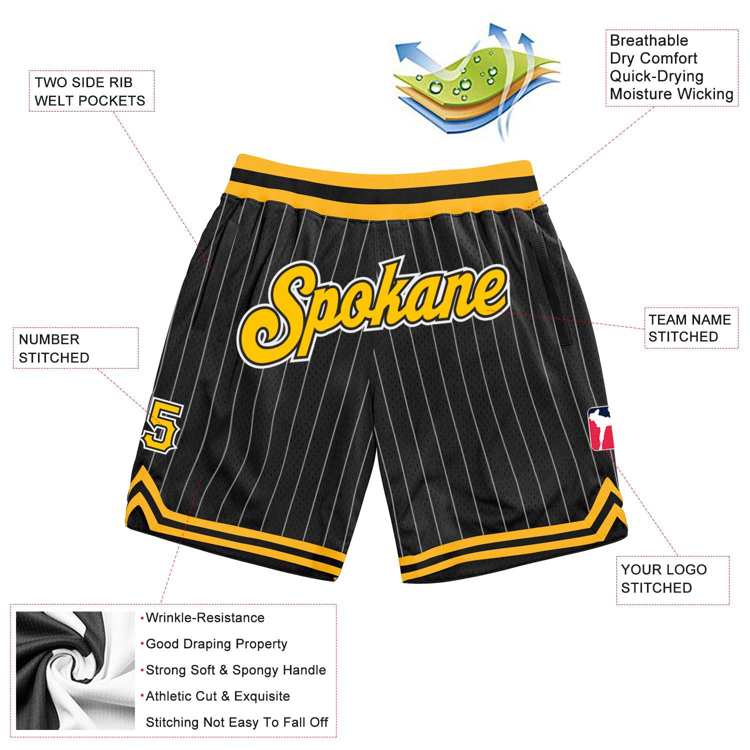 Custom20Black20White20Pinstripe20Gold20White20Authentic20Basketball20Shorts200003.jpg