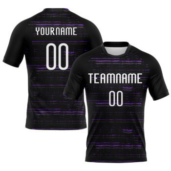 Custom Black White Purple Bright Lines Sublimation Volleyball Uniform Jersey