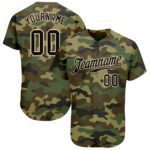 Custom Camo Black City Cream Authentic Salute To Service Baseball Jersey
