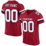 Custom Cardinal White Black Mesh Authentic Football Jersey