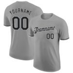 Custom Gray Black White Performance T Shirt