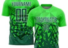 Custom Green Grass Green White Sublimation Soccer Uniform Jersey