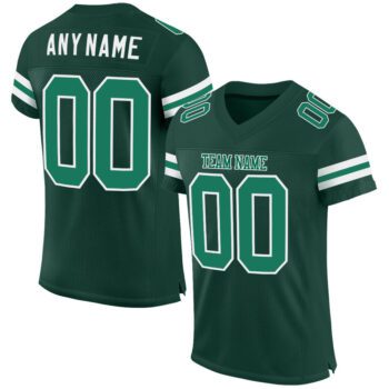 Custom Green Kelly Green White Mesh Authentic Football Jersey