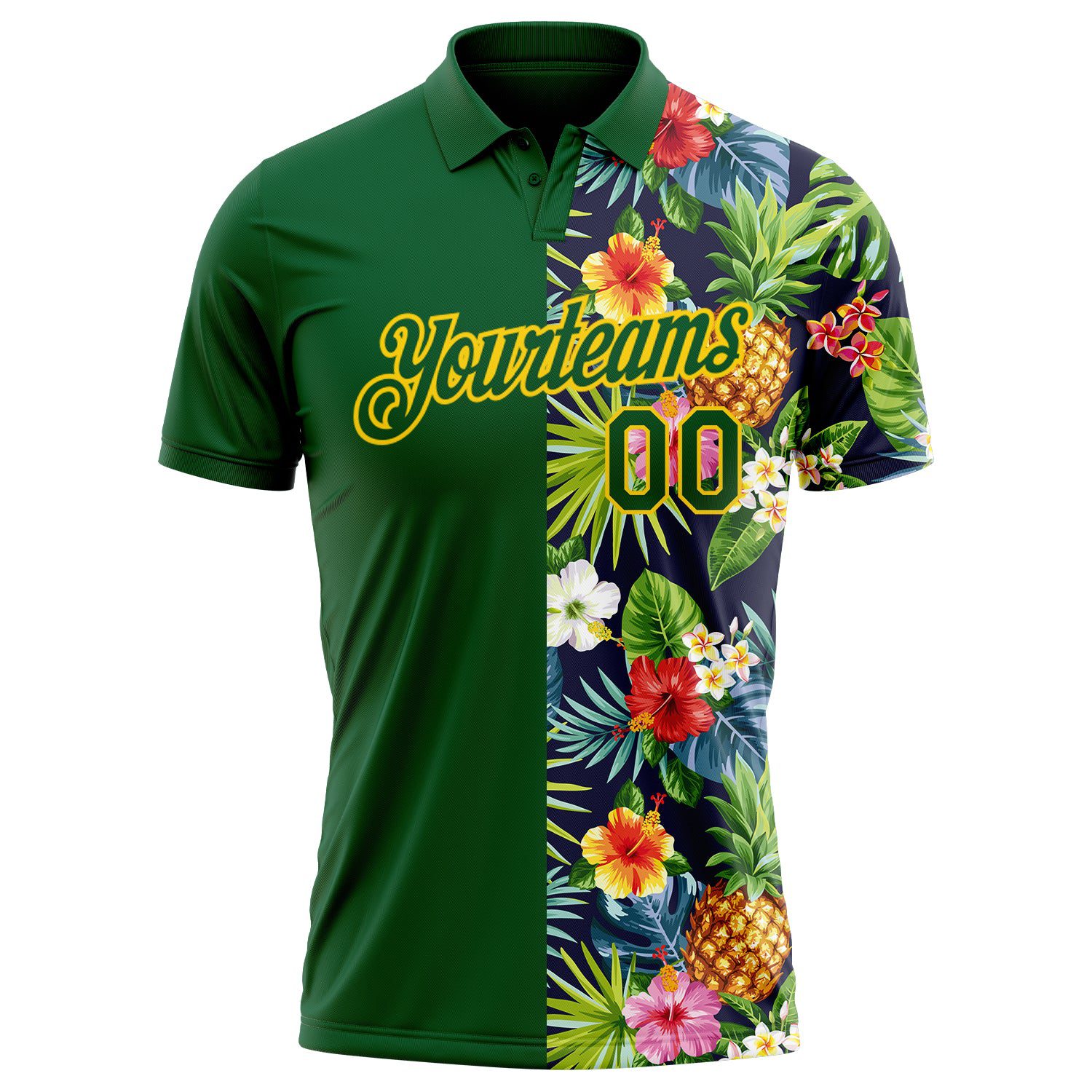 Custom20Green20Yellow203d20Pattern20Design20Tropical20Pattern20With20Pineapples20Palm20Leaves20And20Flowers20Performance20Golf20Polo20Shirt200002.jpg