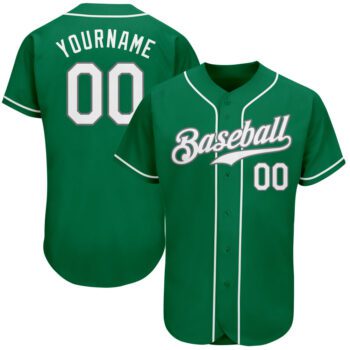 Custom Kelly Green White Gray Authentic St Patrick S Day Baseball Jersey