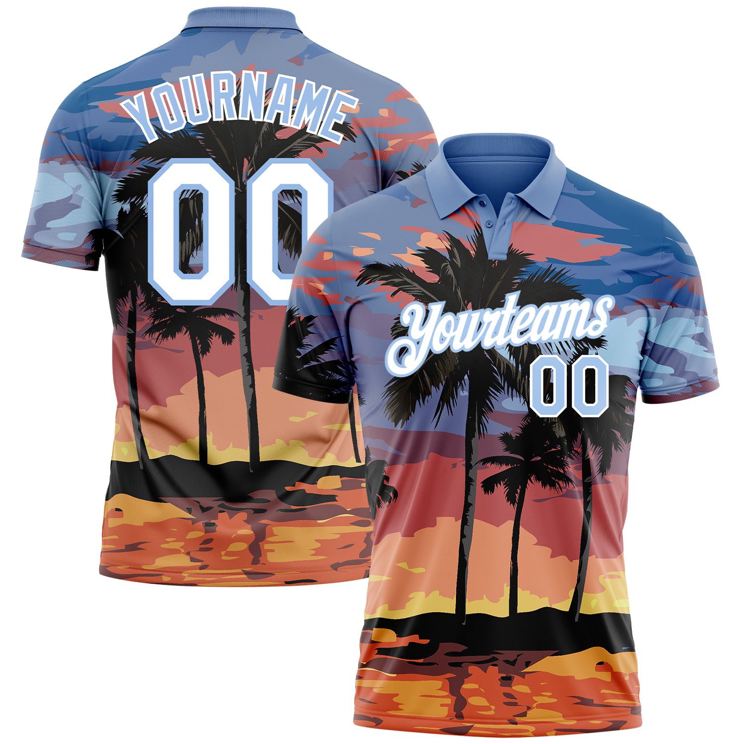 Custom20Light20Blue20White203d20Pattern20Design20Hawaii20Palm20Trees20Performance20Golf20Polo20Shirt200001.jpg
