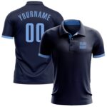 Custom Navy Light Blue Performance Golf Polo Shirt