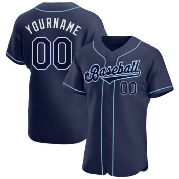 Custom Navy Navy Powder Blue Authentic Baseball Jersey