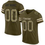 Custom Olive Camo Black Mesh Authentic Salute To Service Football Jersey