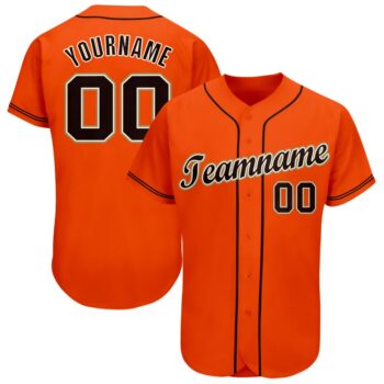 Custom Orange Black Cream Old Gold Baseball Jersey