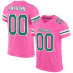 Custom Pink Kelly Green White Mesh Authentic Football Jersey