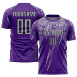 Custom Purple Gray Black Sublimation Soccer Uniform Jersey