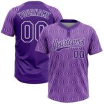 Custom Purple Purple White 3d Pattern Two Button Unisex Softball Jersey
