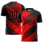 Custom Red Black Sublimation Soccer Uniform Jersey