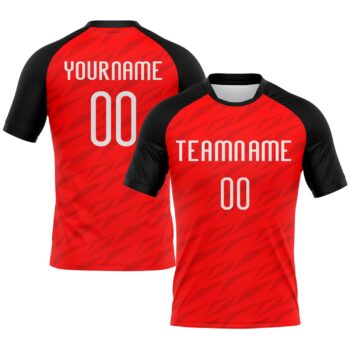 Custom Red White Black Sublimation Volleyball Uniform Jersey