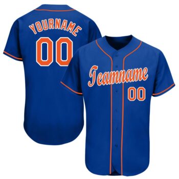 Custom Royal Orange White Baseball Jersey