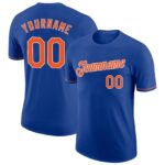 Custom Royal Orange White Performance T Shirt
