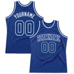 Custom Royal Royal White Authentic Throwback Basketball Jersey
