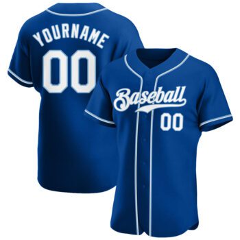 Custom Royal White Light Blue Authentic Baseball Jersey