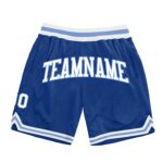 Custom Royal White Light Blue Authentic Throwback Basketball Shorts