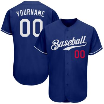 Custom Royal White Red Authentic Baseball Jersey