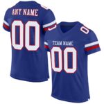 Custom Royal White Red Mesh Authentic Football Jersey
